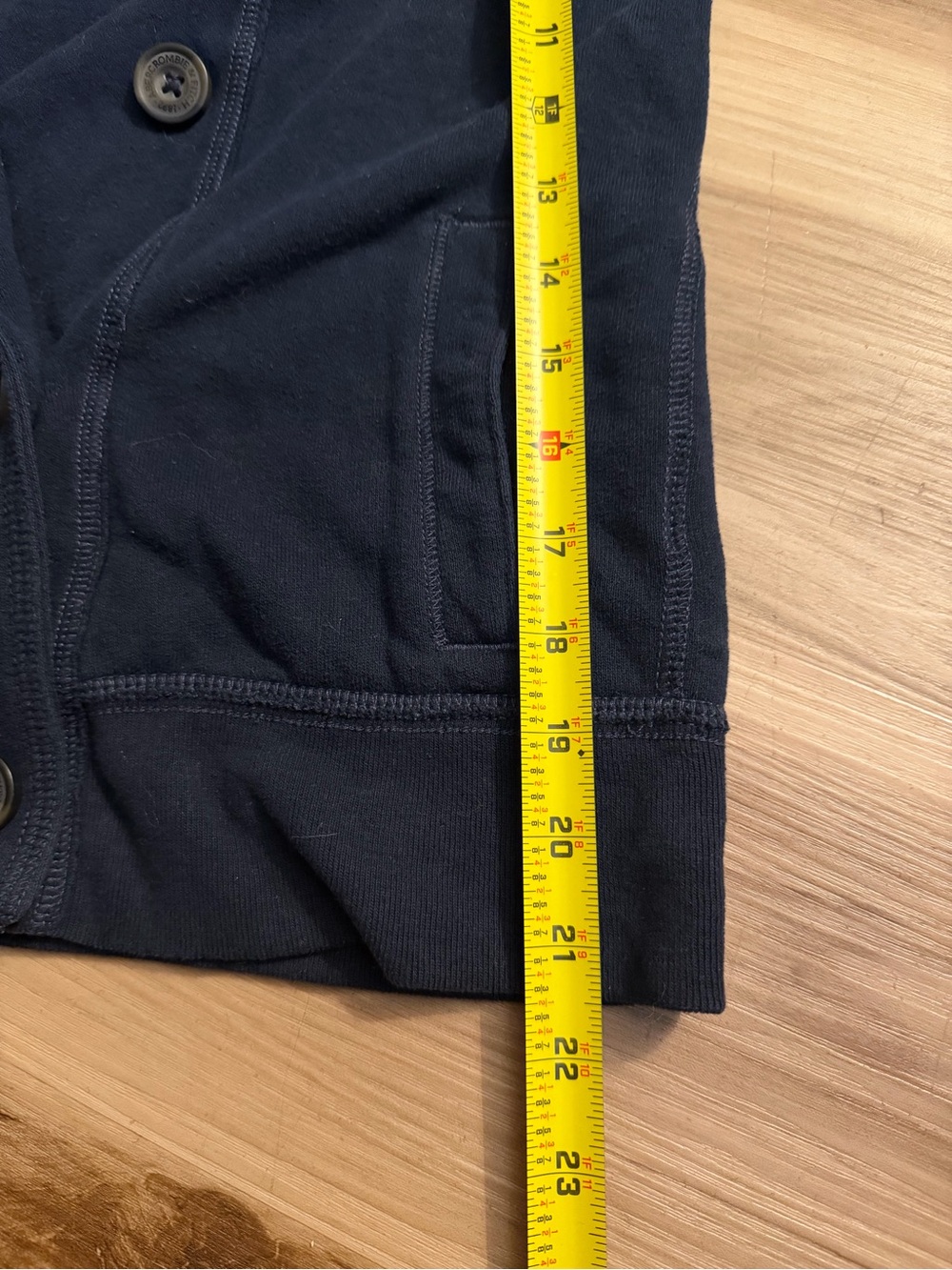 Vintage Abercrombie & Fitch Navy Knit Blazer Sweatshirt Hoodie Jacket Size L - Picture 7 of 7